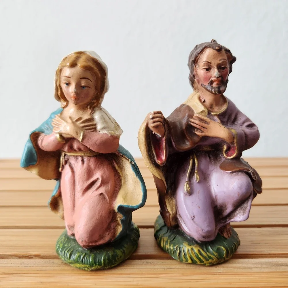 Vintage Nativity Set Made in Italy Wooden‎ Barn Christmas Home Decor Religious
